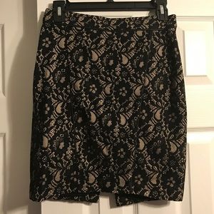 Loft Black Lace Pencil skirt